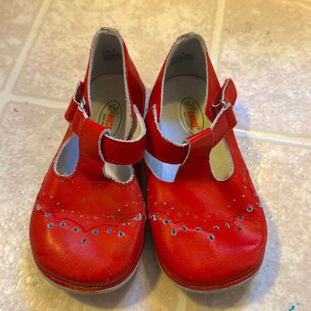 Red Toddler Girls Angel Baby T-Strap Mary Jane Shoes